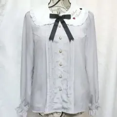 Amavel アマベル フリルブラウス グレー リボンのサムネイル