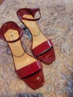 PRADA プラダ スエード ウェッジソール サンダル レッド - メルカリ