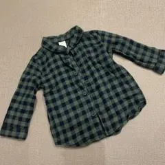 h&m ベビー ネルシャツ チェックシャツ グリーン 74 緑