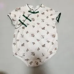 チャイナ風 花柄 ロンパース