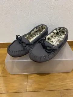 ミネトンカ 25cmグレー モカシン ファー