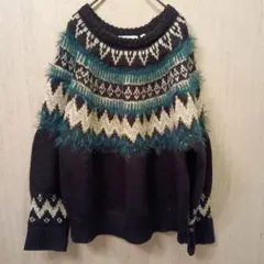 niko and 　フェアアイル柄ニットセーター　メンズ　レディース　サイズL