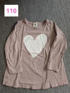 devirock ハートプリント長袖カットソー 110cm