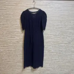 M.deuxパーティドレス総レースネイビー