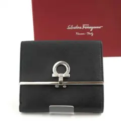 ✨Aランク・箱付き✨ Ferragamo 長財布 ガンチーニクロジャー ブラック