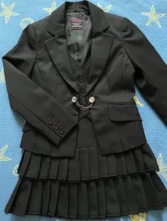 女の子150cm セレモニースーツセット ブラック黒 スカート 卒業式