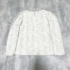 a.v.v ツイード調ブラウス 長袖 上品ベージュ系 きれいめ　大人カジュアル
