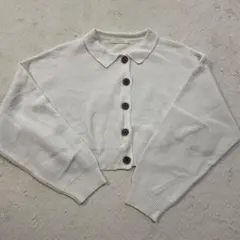 襟付きニット　白色