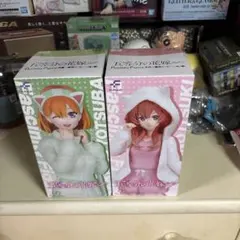 五等分の花嫁猫耳パーカー四葉&五月フィギュア
