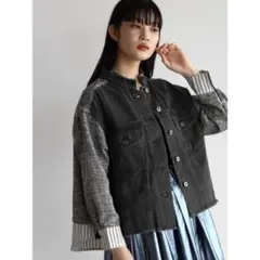 新品★ヤマダヤ　RADIATE ツイードドッキングデニムジャケット グレー