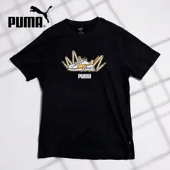 【PUMA】プーマ スマッシュ スニーカー ビッグプリント Tシャツ 黒 XL
