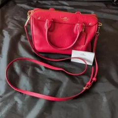 COACH 2WAY ハンドバッグ レザー　赤