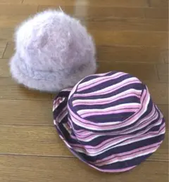 ★冬帽子2個　ムーンバットファーマフラー他　計4点セット