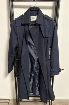 ネイビー トレンチコート 取り外し可能なライナー付
