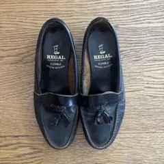 REGAL ブラック モカシン タッセル付き