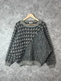 ヴィンテージ 90s JUN MEN モヘア混 総柄ニット セーター アーカイブのサムネイル