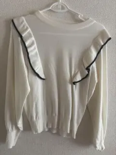 アベイル フリルニット 牡蠣ニット パイピング 配色