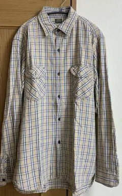 80〜90's Lee 長袖シャツ X-LARGE ベージュ/青チェック