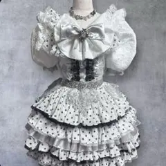 ハンドメイド アイドル衣装 コンカフェ 黒 シルバー 9号 - メルカリ