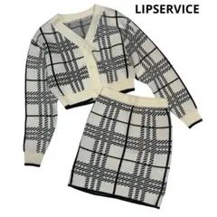 LIPSERVICEリップサービス セットアップ スカート チェック柄 ニット