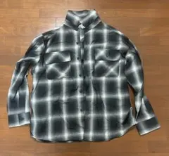 WEGOチェック柄長袖シャツ黒白色　サイズM