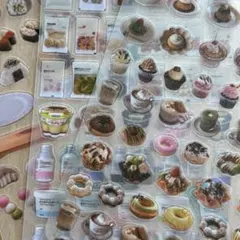 コラージュ 素材 ステッカー シール カラフル スイーツ ミニチュア