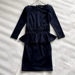 ERISABETTA FRANCHIボディコンドレス　ペプラム　ストレッチ　38