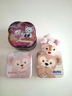 香港ディズニー ダッフィー シェリーメイ他 空き缶＆干支ツムツム 4点セット