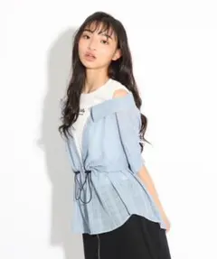 PINK-latte ◆透けシャツレイヤード風トップス Ｓ　160㎝