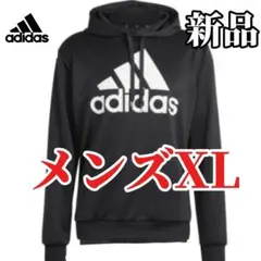 【残りわずか】新品　adidas メンズXL プルオーバーパーカー 　黒