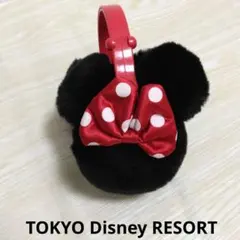 ディズニー　ミニー　イヤーマフ　赤　リボン　耳当て　耳あて　ドット　ミッキー型
