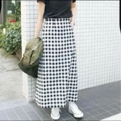 スローブイエナ ロング丈スカート ギンガムチェック 裏地あり 36