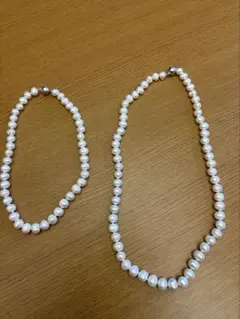 淡水パール バロックネックレス 2本セット 連結可 約100cm