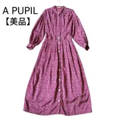 【美品】 A PUPIL フラワープリント ロング シャツワンピース 長袖 Mのサムネイル