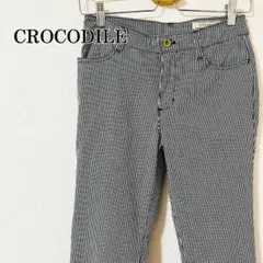 CROCODILE チェック柄 七分丈 パンツ 黒白 サイズS