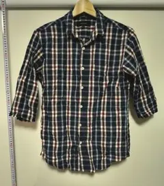 SHIPS JET BLUE ネルシャツ M　5分袖　ネイビー