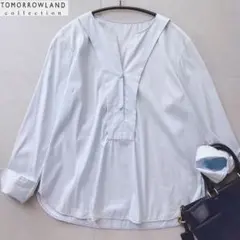 トゥモローランドコレクション長袖シャツ キーネック スキッパーシャツ
