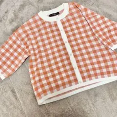w closet チェック柄カーディガン