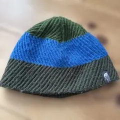 THE NORTH FACE ニット帽 青・緑・茶　リバーシブル