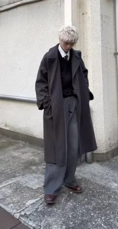 BEAMS トレンチコート L チャコールグレー