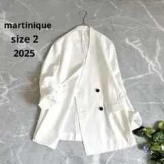 美品⁂マルティニーク⁂ノーカラージャケット　ダブル　2025 サンプル品　白のサムネイル