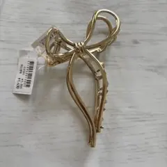 ゴールドリボン型ヘアクリップ