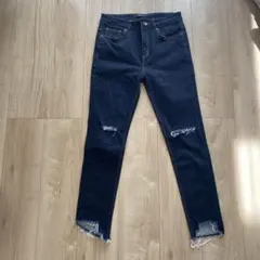 JEANASIS ダメージスキニーデニム L