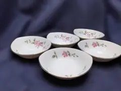 ナルミ Lindaリンダ小鉢 6客12.5cmピンク花金彩ボーンチャイナ取鉢のサムネイル