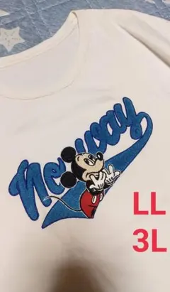 ミッキー Tシャツ 3L サガラ 白色 Disney