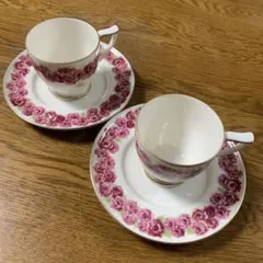 Pierre Balmain バラ柄デミタスカップ・ソーサー セット2客