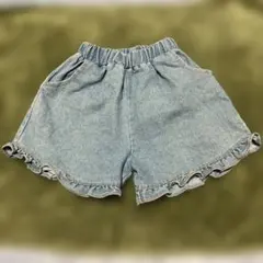 デニム　フリルハーフパンツ　110cm