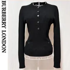 美品 バーバリー ロンドン 長袖ニット ブラック 黒 レディース 春服 トップス