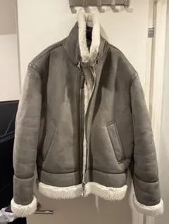 【極暖・XL】ZARA ザラ フェイクムートンジャケット B-3 ボアグレージュ