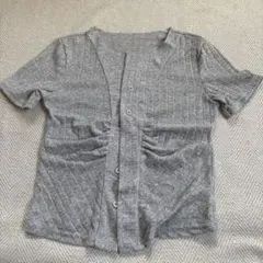 グレー 半袖 カーディガン